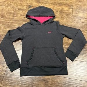Champion grey and pink ruffle pouch hoodie